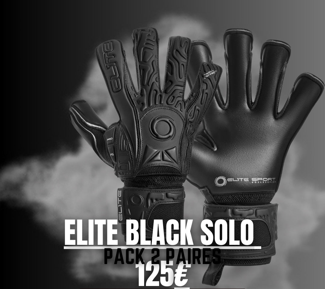 Pack 2 Paires de Elite BLACK SOLO